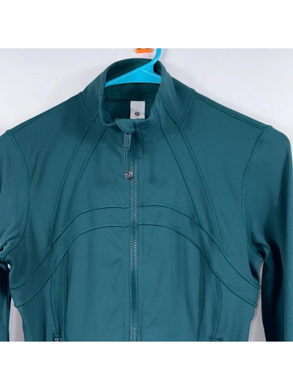 Lululemon Define Jacket Size 6 Teal Green Full Zip Luon Thumbholes